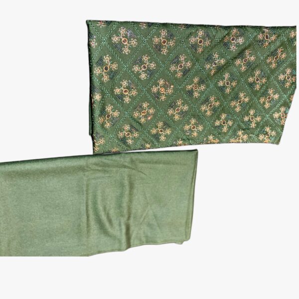 2 Pieces Khaddar Embroidered Green Color Unstitched Suit by humaiza fabric