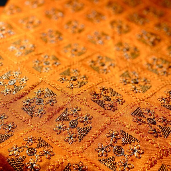 2 Pieces Khaddar Embroidered Orange Color Unstitched Suit by humaiza fabric