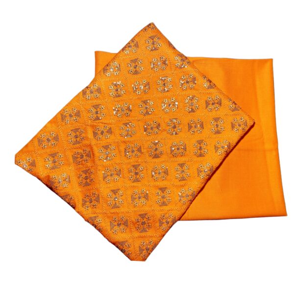 2 Pieces Khaddar Embroidered Orange Color Unstitched Suit by humaiza fabric