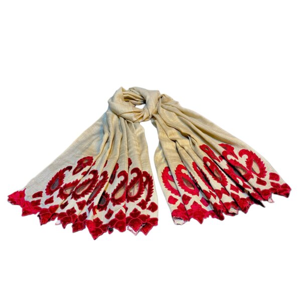 Embroidered Winter Woolen Shawl / Chaddar - Large