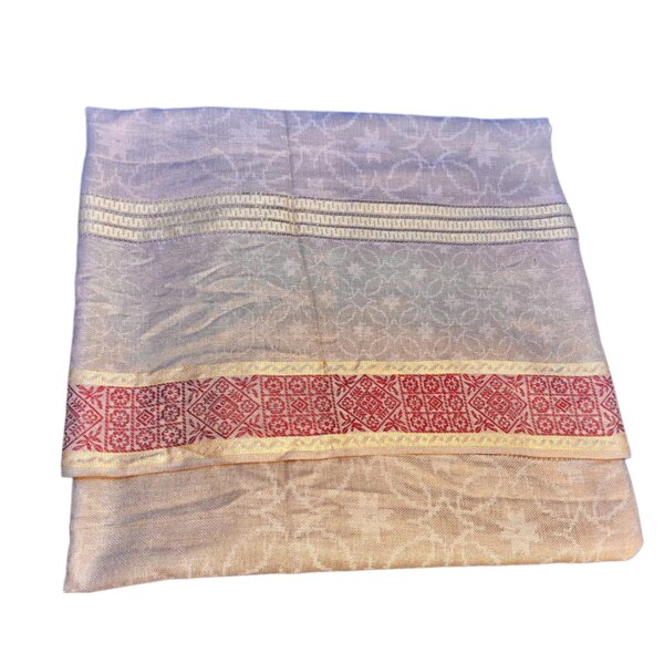 Warm Winter Beige And Red Pashmina Shawl/Chaddar By Humaiza Fabric