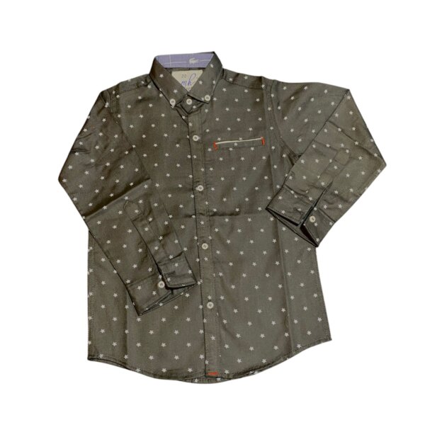 Printed Casual Black Shirts For Kids By Humaiza Fabric