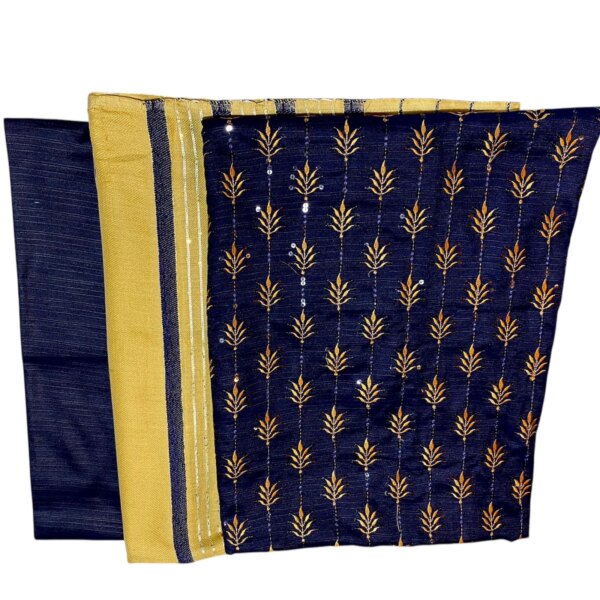 Ladies Unstitched Khaddar Embroidered Blue Suits By Humaiza Fabric