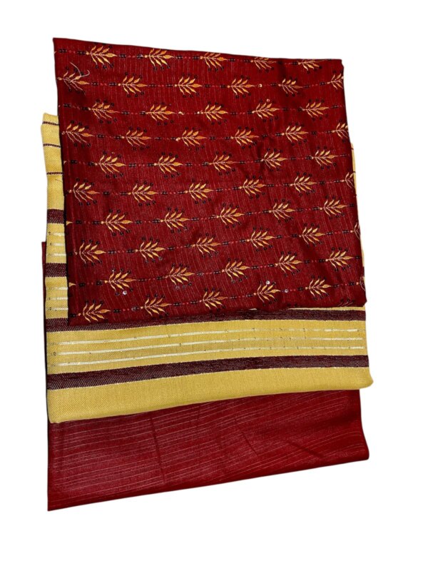 Ladies Unstitched Khaddar Embroidered Red Suits By Humaiza Fabric