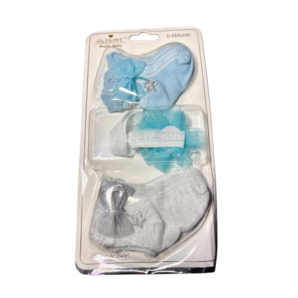 Cute Baby Colorful Two Pair Of Socks With hairband